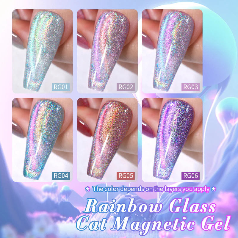 Aurora Rainbow Cat Eye Gel Polish