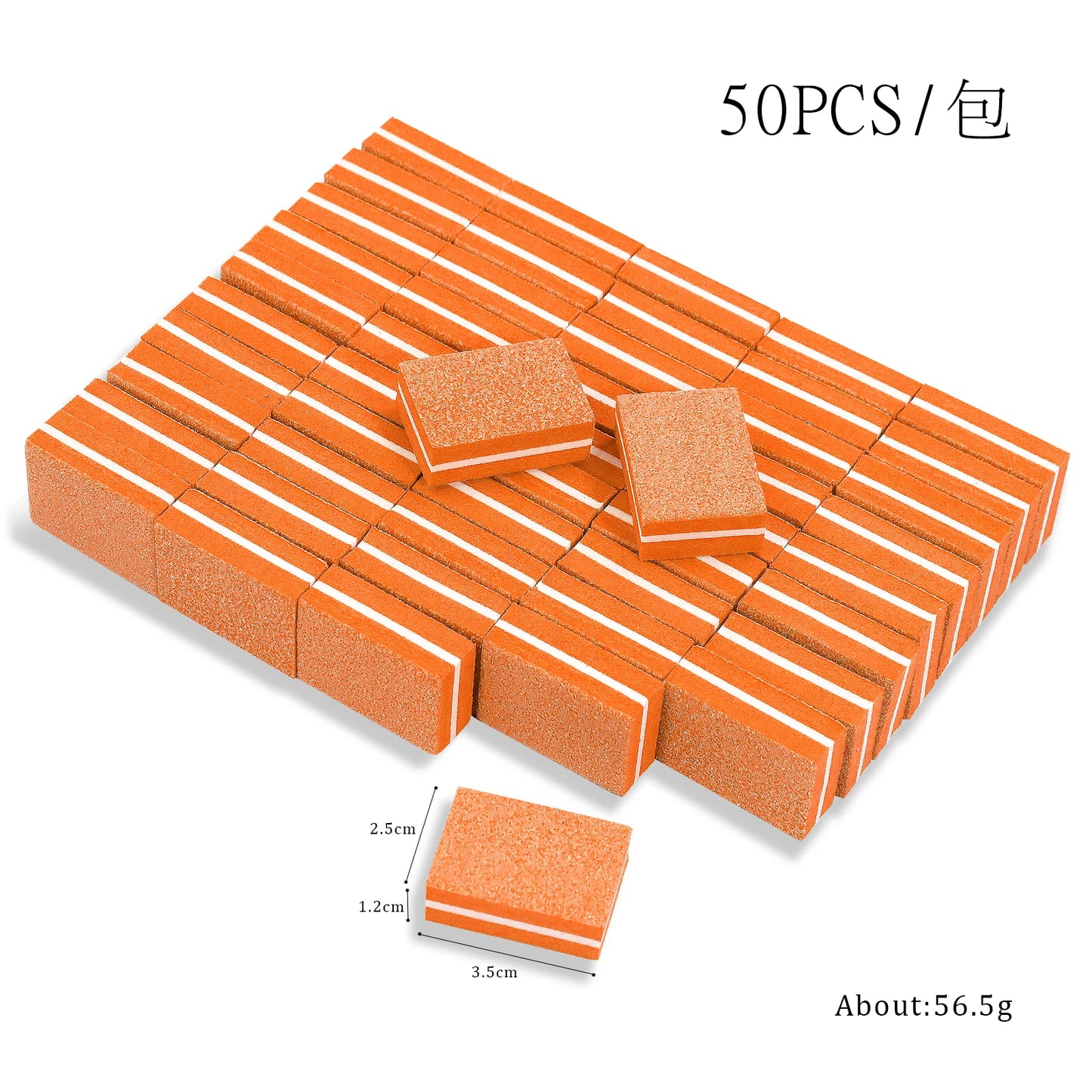 Eleeles Mini Nail File Block – Double-Sided Sanding & Polishing, 50pcs Set