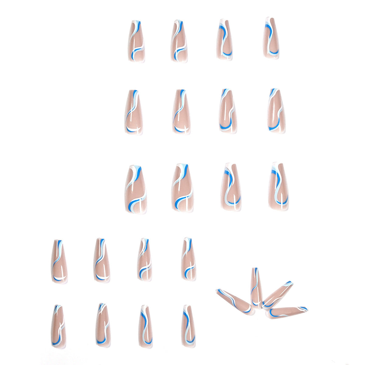Gorgeous Nails – Soft Press-On False Nails Set, 24 Pieces