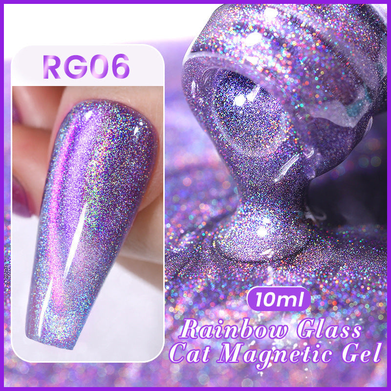 Aurora Rainbow Cat Eye Gel Polish