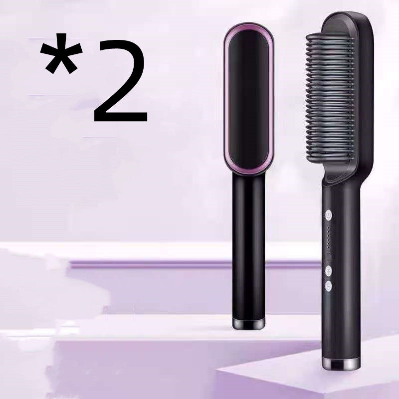 Professional 2-in-1 Ionic Hair Straightener Brush
