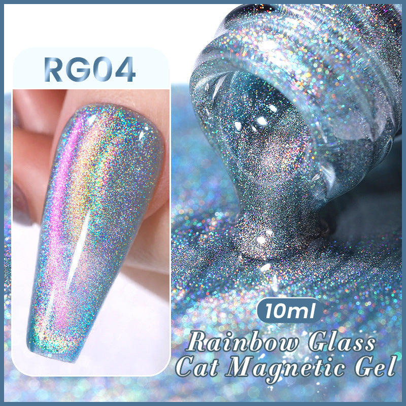 Aurora Rainbow Cat Eye Gel Polish