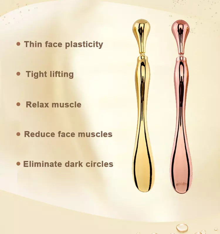Golden Eye Cream Massager Wand | Zinc Alloy Applicator & Roller