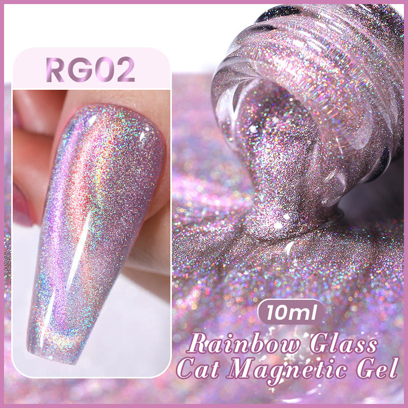 Aurora Rainbow Cat Eye Gel Polish