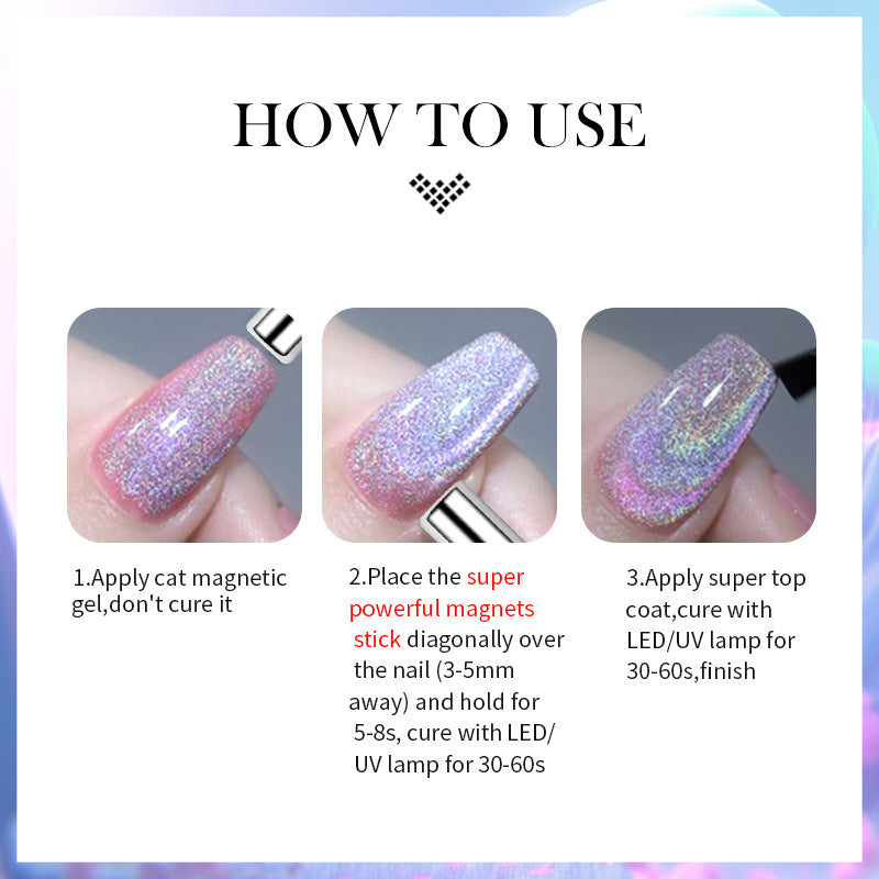 Aurora Rainbow Cat Eye Gel Polish