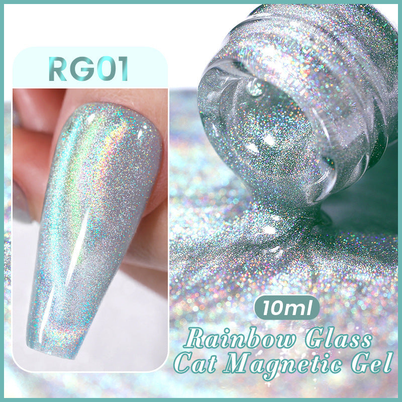 Aurora Rainbow Cat Eye Gel Polish