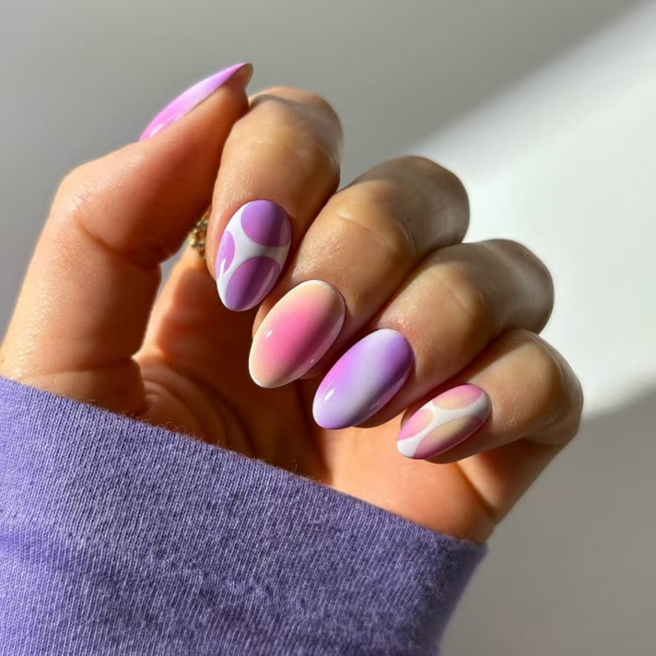 Press-On Nail Stickers – French, Butterfly & Aurora Designs | Sanding Bar Jelly Glue
