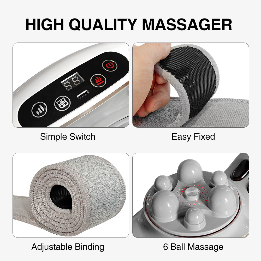 Automatic Abdominal Massager – 6 Heads, 3 Modes for Waist, Back, Neck & Legs