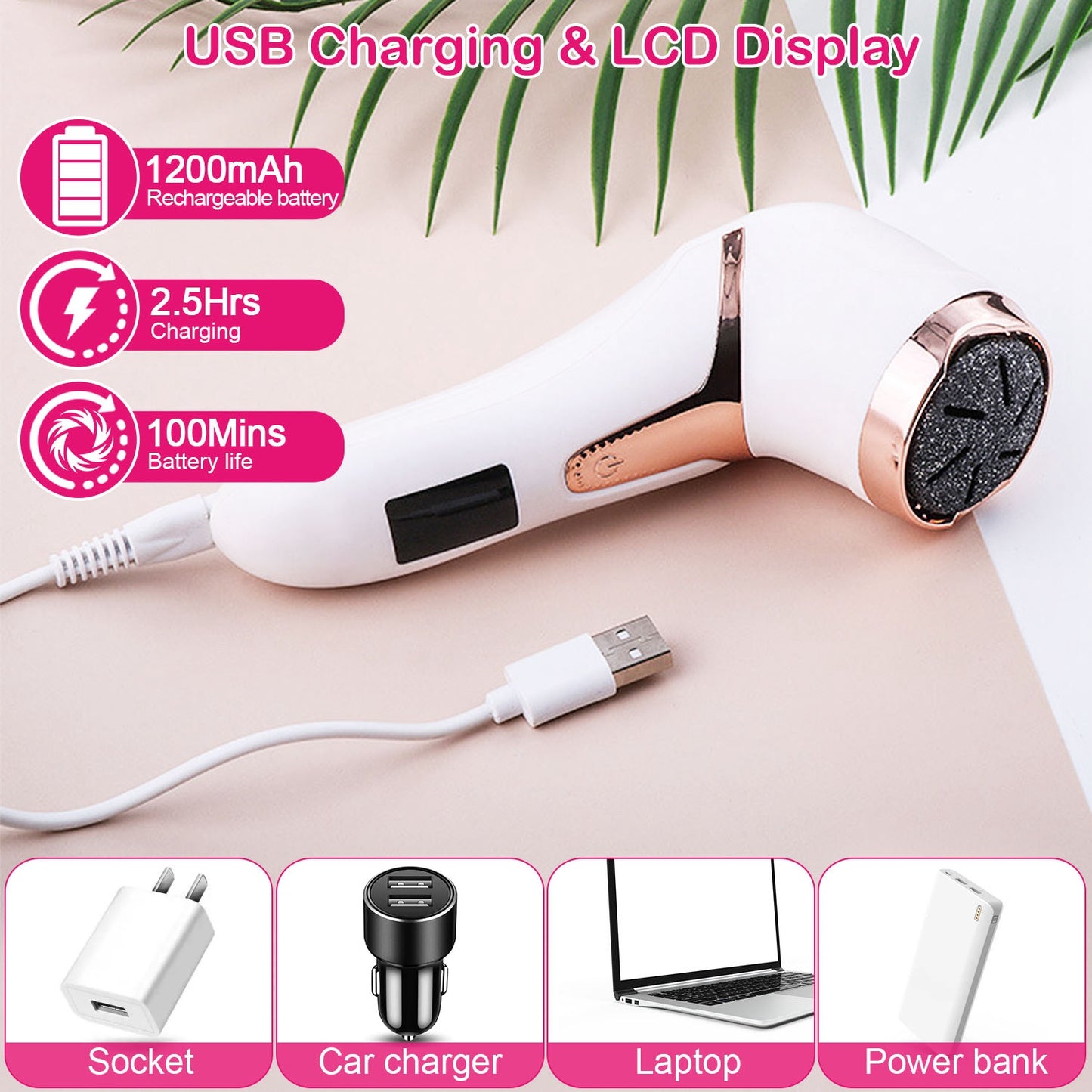 Professional Electric Foot Callus Remover - 17-Piece Pedicure Kit hand roller