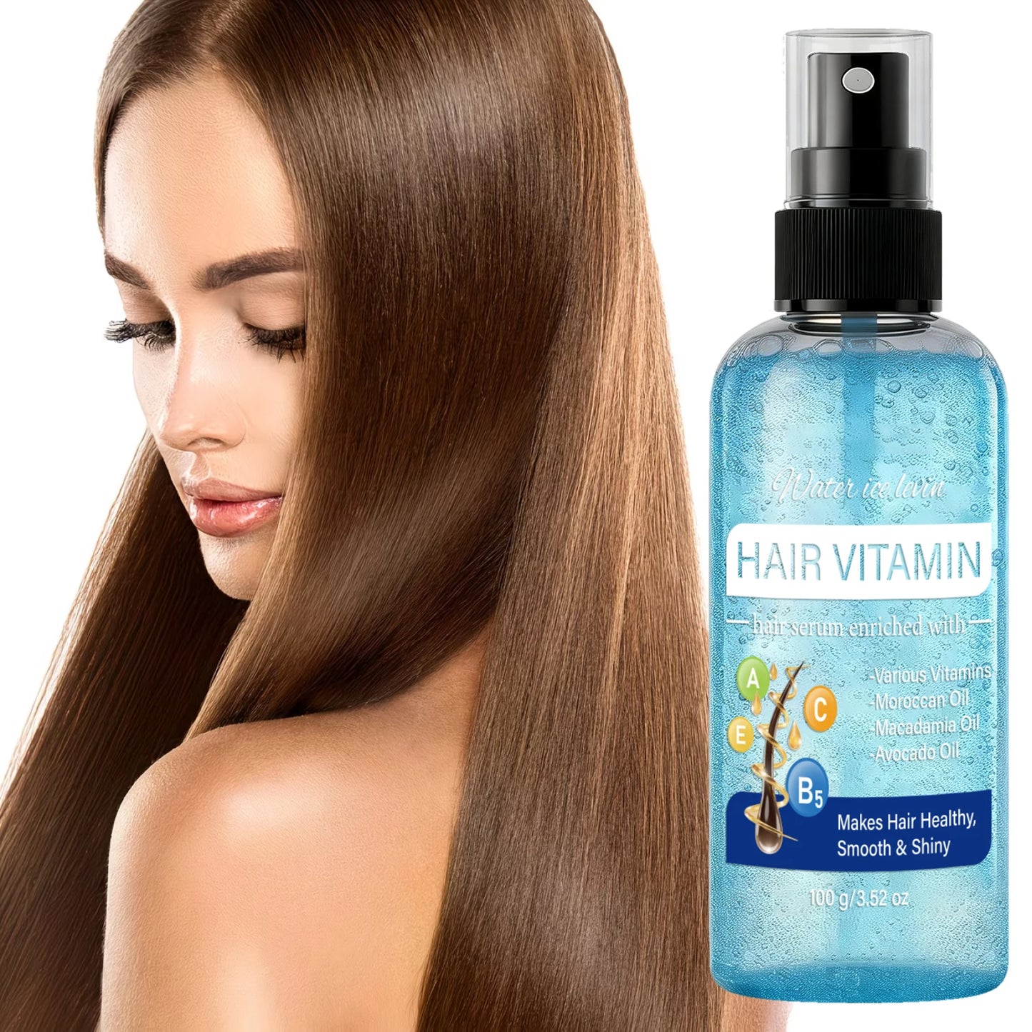 Eleeles Hair Vitamin Serum Spray – Argan, Macadamia & Avocado Oil, Smooth & Shiny, 100g