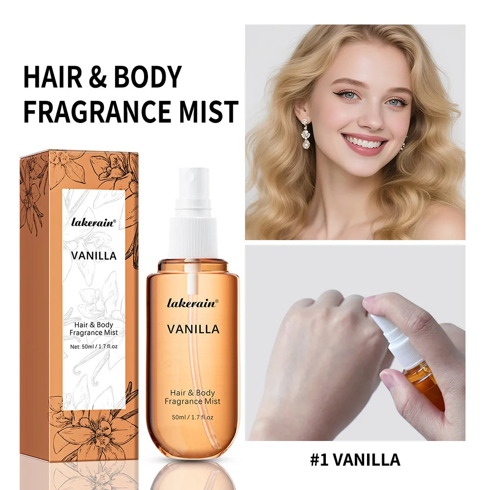 Eleeles Hair & Body Fragrance Mist – Alcohol-Free, Long-Lasting Vanilla & Rose 50ml