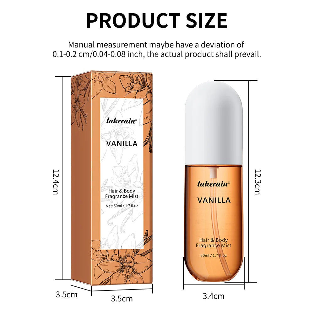 Eleeles Hair & Body Fragrance Mist – Alcohol-Free, Long-Lasting Vanilla & Rose 50ml