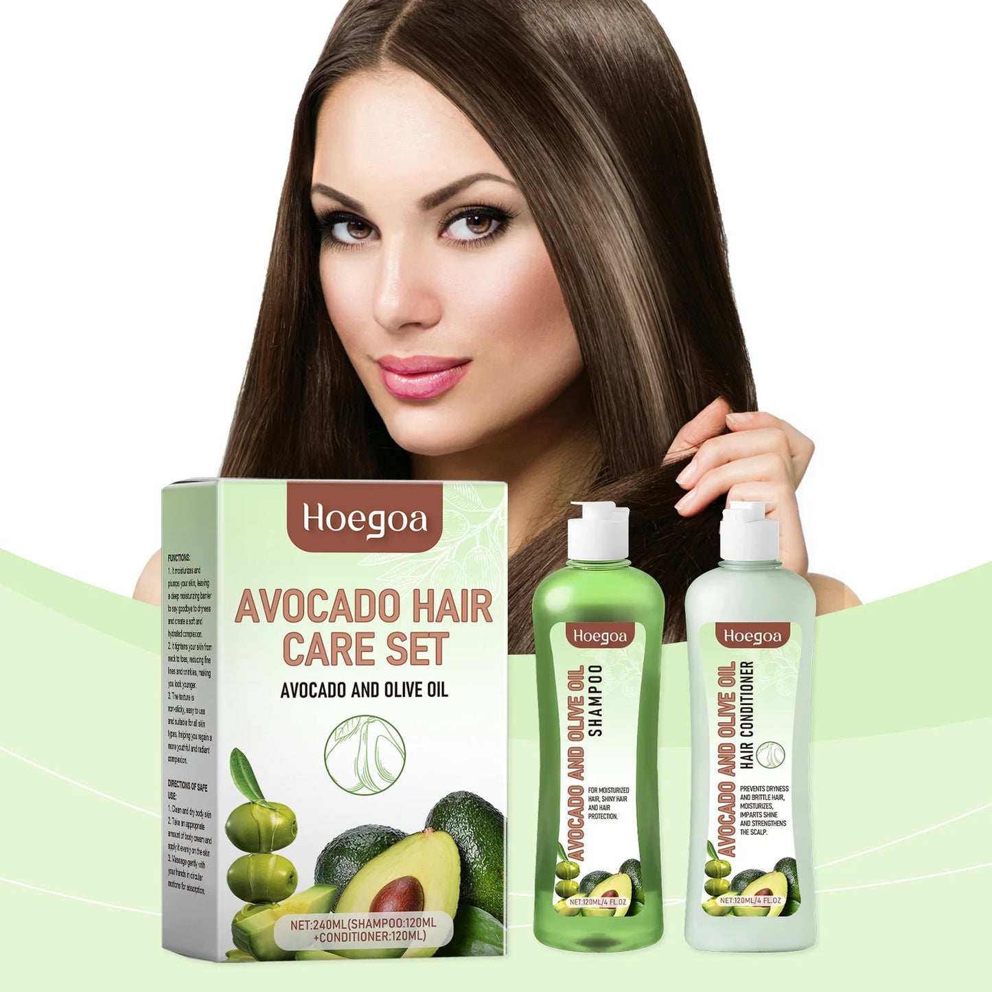 Eleeles Hair Growth Shampoo & Conditioner Set – Natural Plant Oils, Repairs & Strengthens, 120ml x2