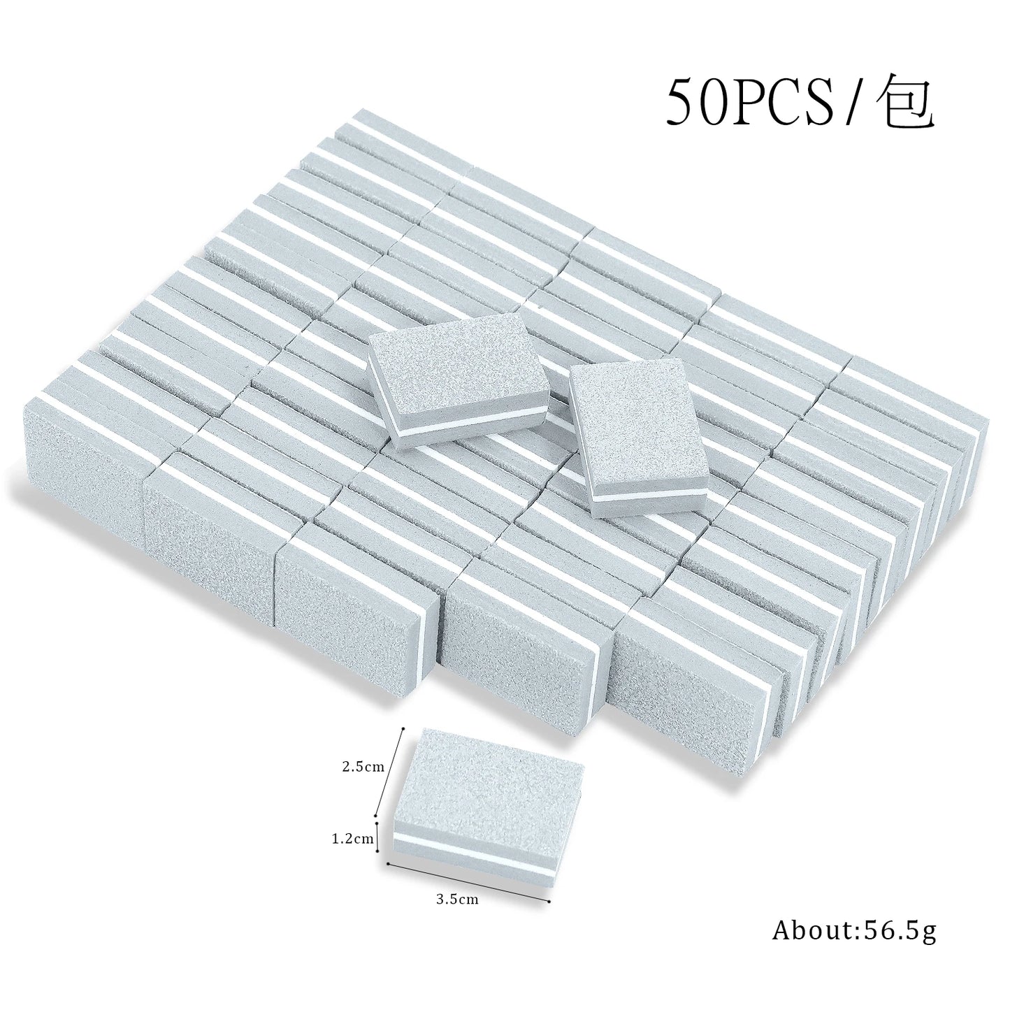 Eleeles Mini Nail File Block – Double-Sided Sanding & Polishing, 50pcs Set