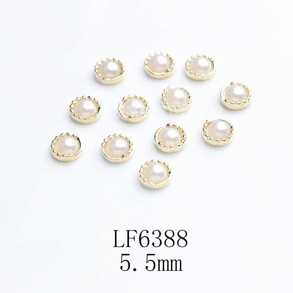 Nail Care Edging Pearl Flat Bottom Semicircle Alloy DIY Nail Paste Nail Care Accessories