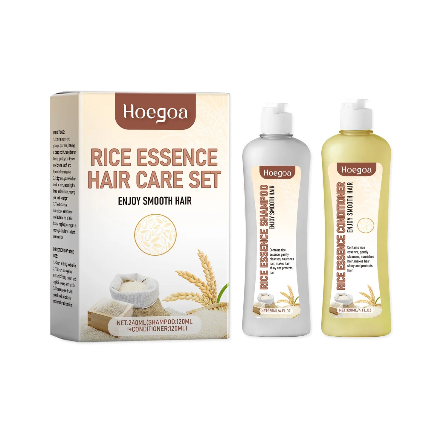 Eleeles Hair Growth Shampoo & Conditioner Set – Natural Plant Oils, Repairs & Strengthens, 120ml x2