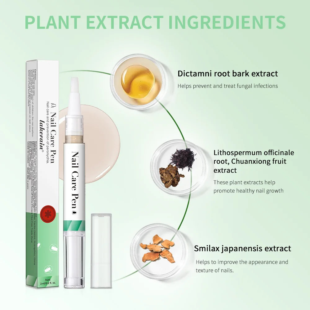 Eleeles Nail Care Pen – Cuticle Oil with Flat Brush, Nourishing & Anti-Fungal 3ml