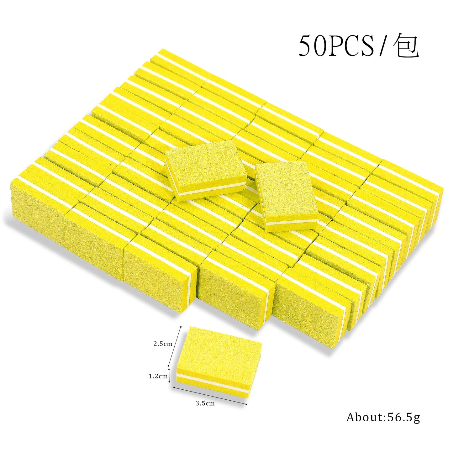 Eleeles Mini Nail File Block – Double-Sided Sanding & Polishing, 50pcs Set