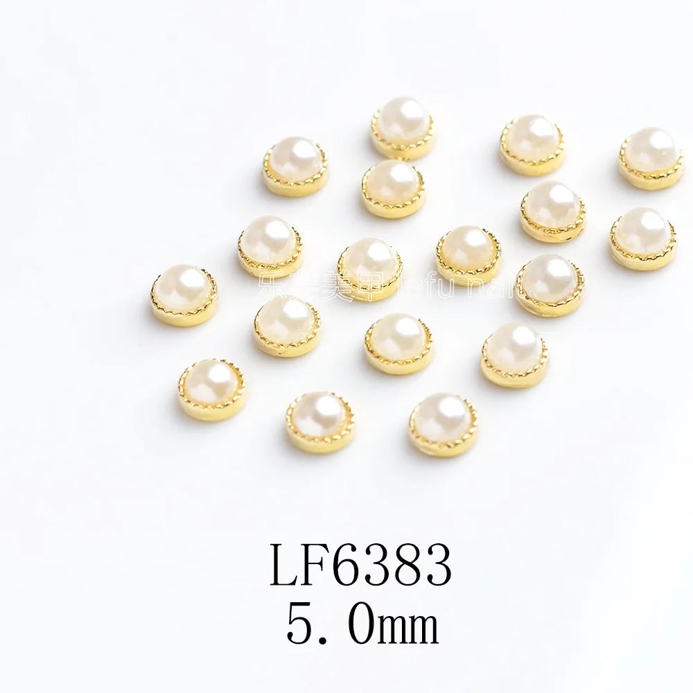 Nail Care Edging Pearl Flat Bottom Semicircle Alloy DIY Nail Paste Nail Care Accessories