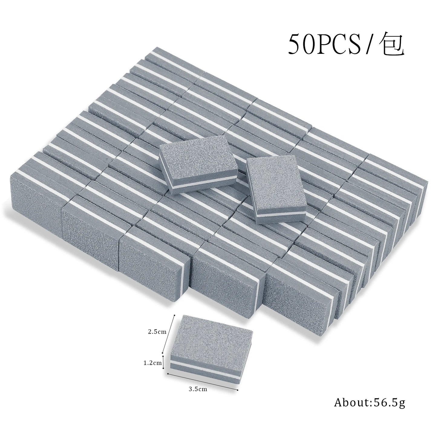 Eleeles Mini Nail File Block – Double-Sided Sanding & Polishing, 50pcs Set