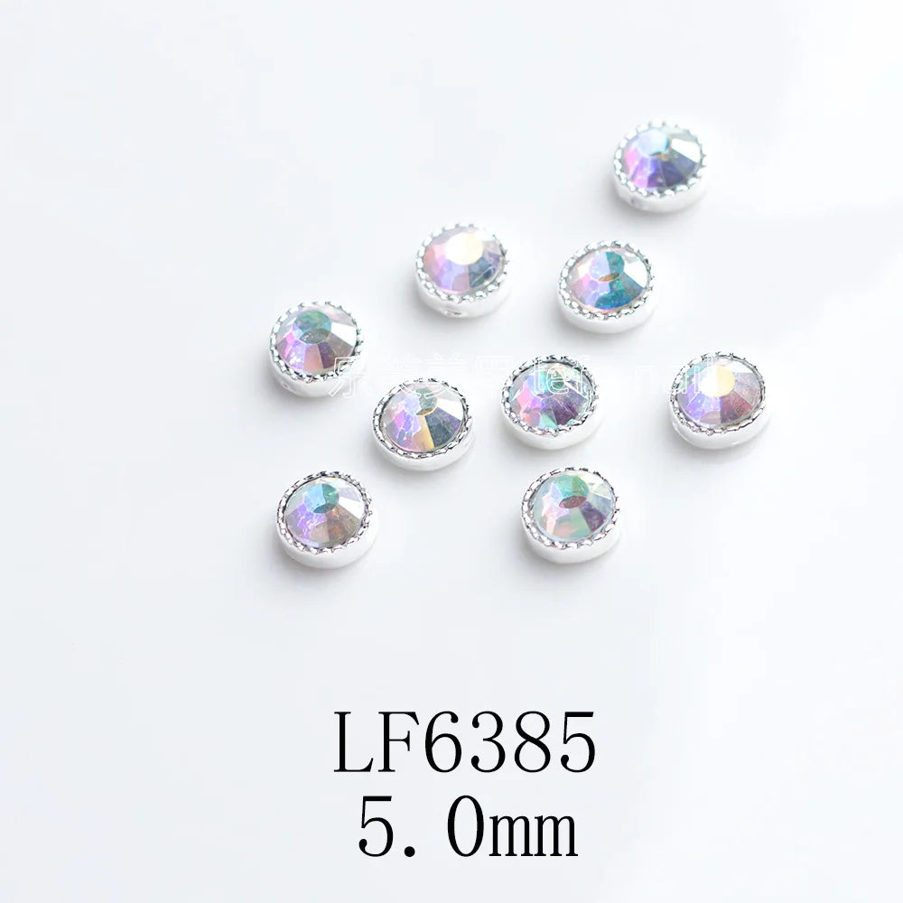 Nail Care Edging Pearl Flat Bottom Semicircle Alloy DIY Nail Paste Nail Care Accessories
