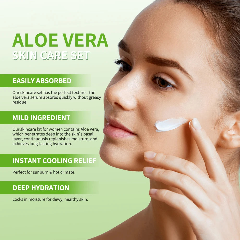 Eleeles Aloe Vera Skin Care Set – Moisturizing, Brightening & Nourishing