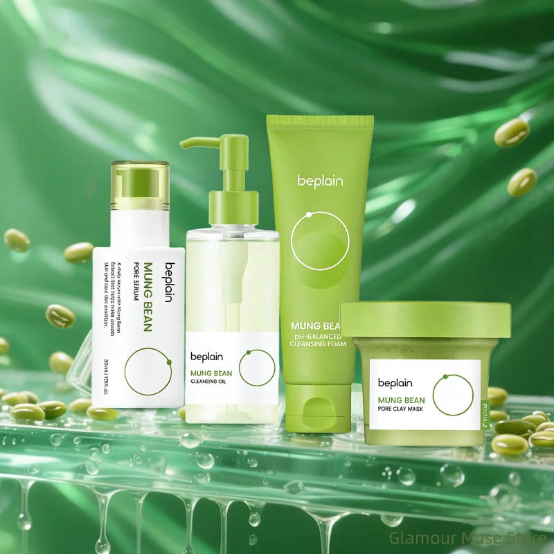 Eleeles Korean Skincare Set – Pore Serum, Cleansing Foam, Clay Mask & Makeup Remover