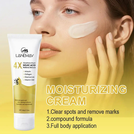 Kojic Acid Face Cream Lotion Glutathione Vitamin C Even Skin Tone Deep Hydrating Nourishing Moisturizer Radiance Skincare