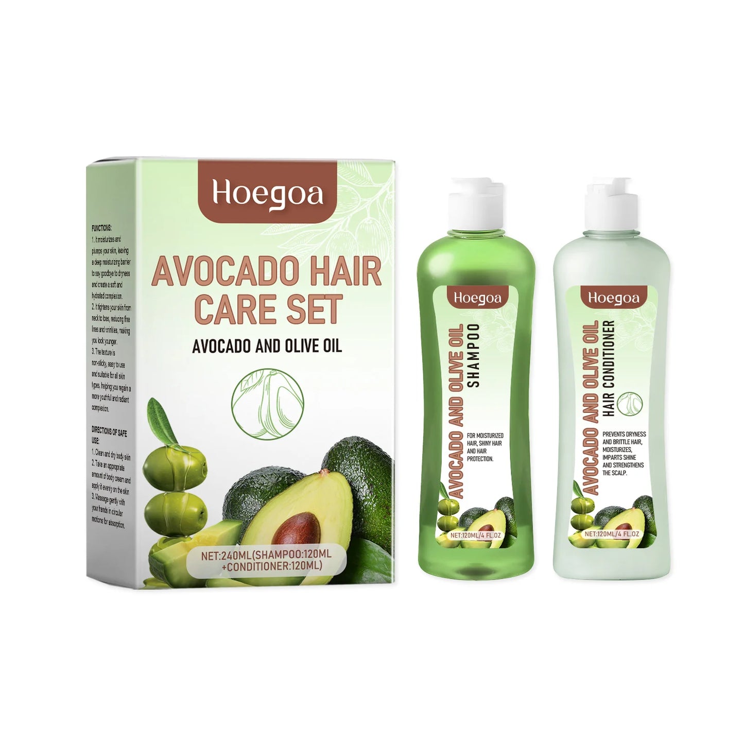 Eleeles Hair Growth Shampoo & Conditioner Set – Natural Plant Oils, Repairs & Strengthens, 120ml x2