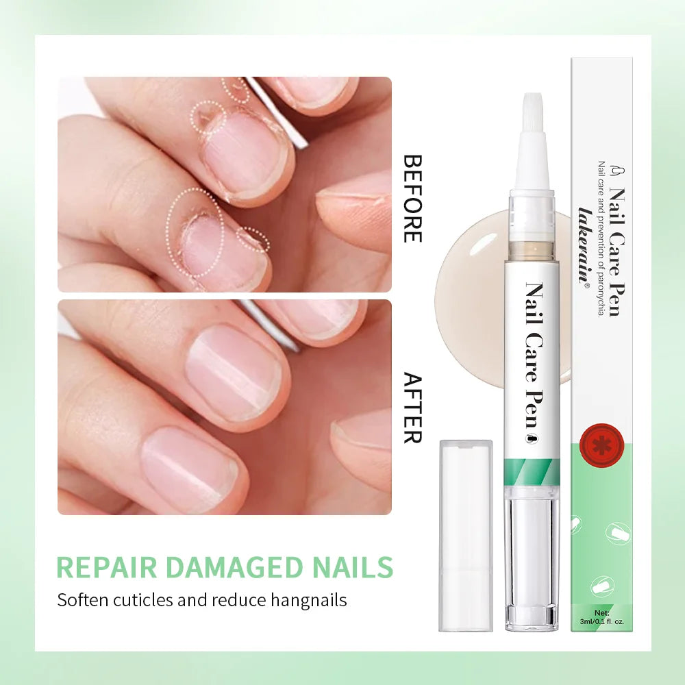 Eleeles Nail Care Pen – Cuticle Oil with Flat Brush, Nourishing & Anti-Fungal 3ml