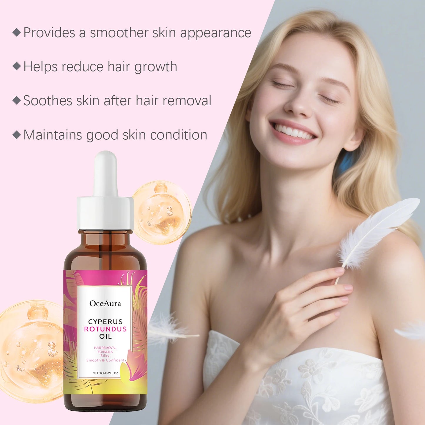 Eleeles Hair Removal Care Essential Oil – Soothing, Moisturizing & Skin-Smoothing 60ml