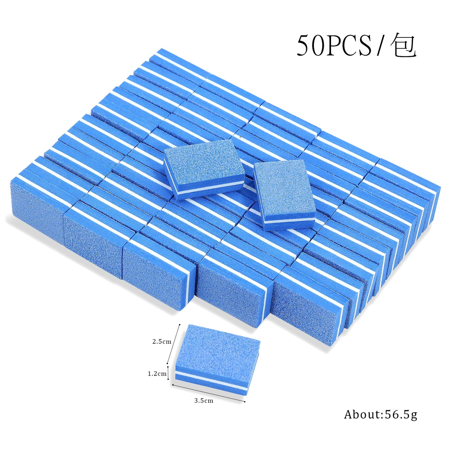 Eleeles Mini Nail File Block – Double-Sided Sanding & Polishing, 50pcs Set