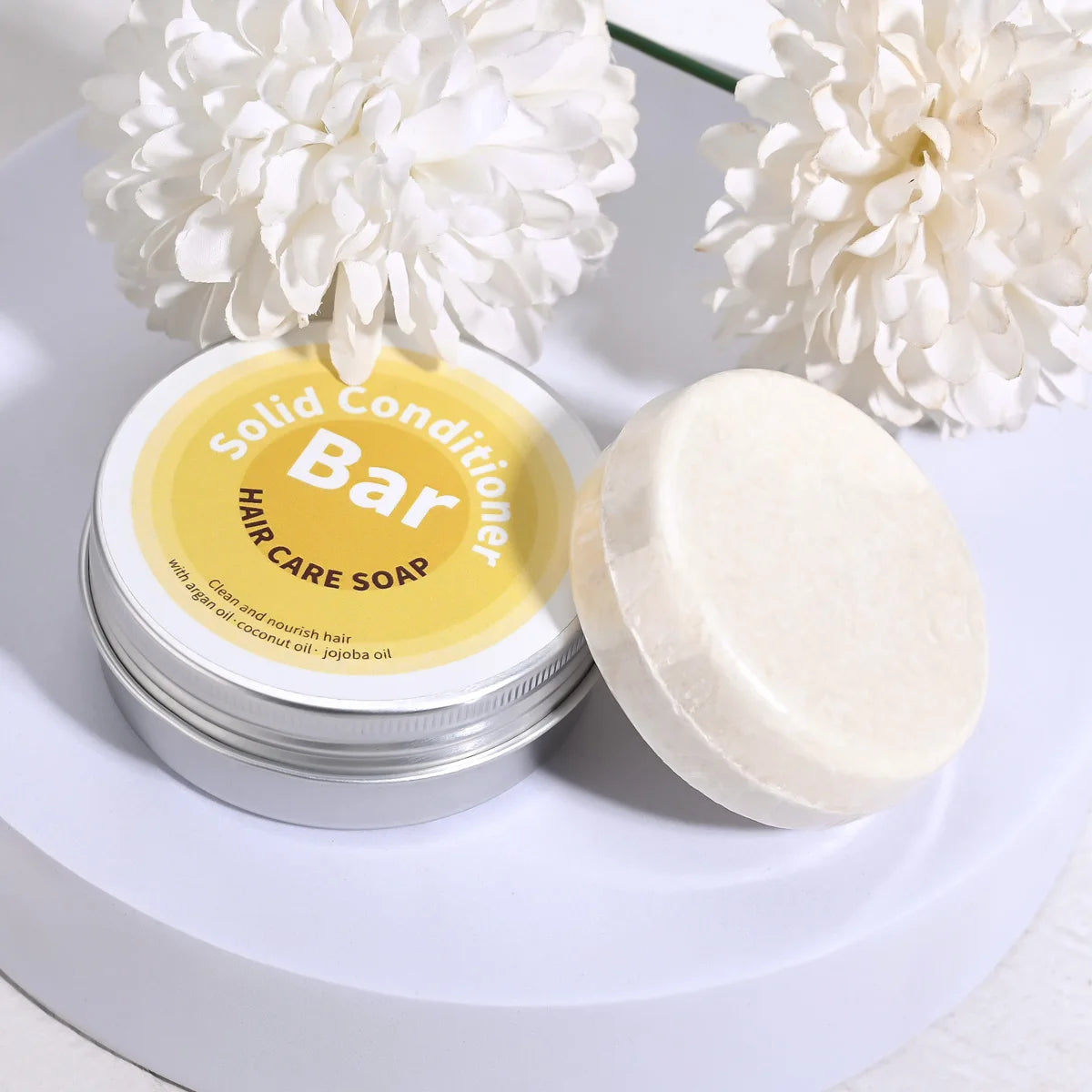 Eleeles Plant Oil Hair Conditioner Soap – Argan, Coconut & Jojoba Oil, Deep Nourishment 60g