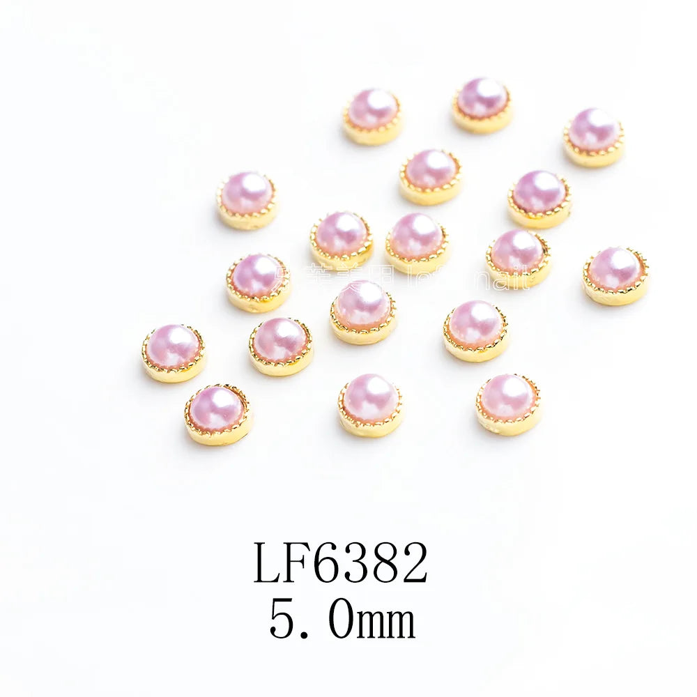 Nail Care Edging Pearl Flat Bottom Semicircle Alloy DIY Nail Paste Nail Care Accessories