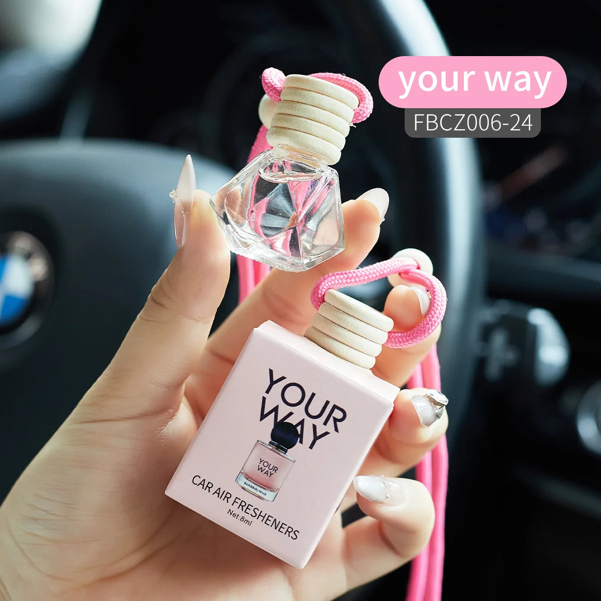 Car Glass Aromatherapy Air Freshener Pendant 8ml