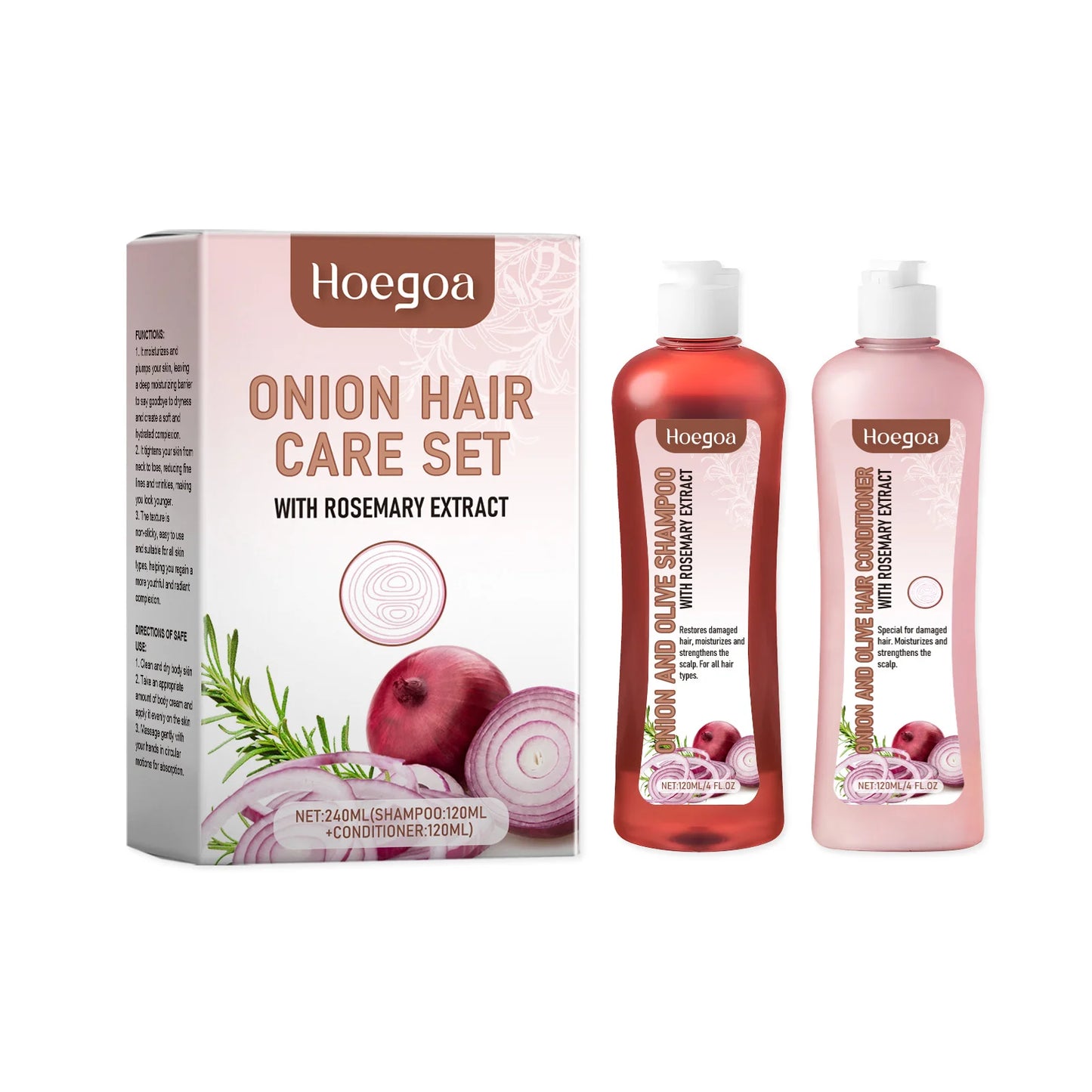 Eleeles Hair Growth Shampoo & Conditioner Set – Natural Plant Oils, Repairs & Strengthens, 120ml x2