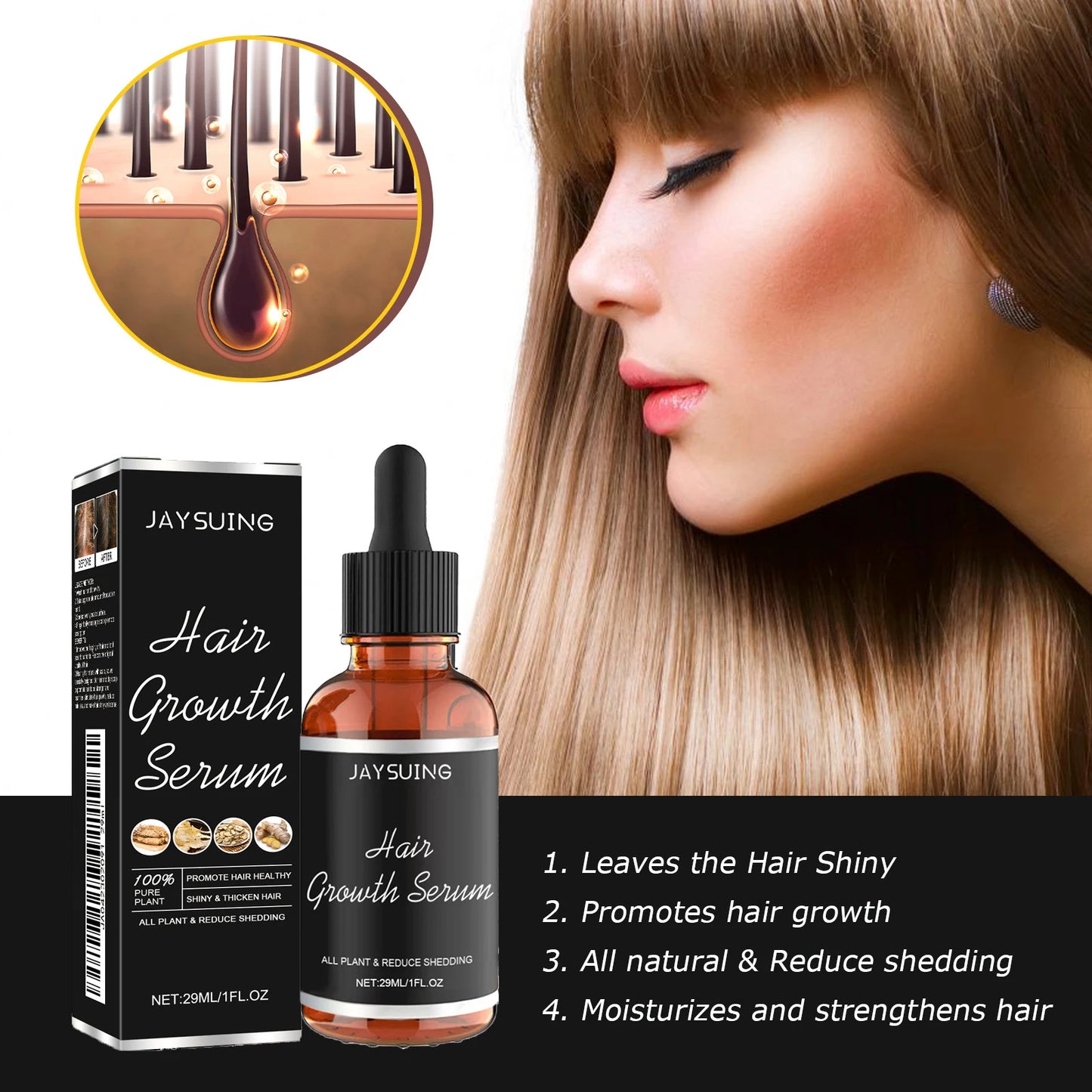 Eleeles Scalp Nourishing Hair Growth Serum – Panthenol, Glycerin & PCA Sodium | 29ml