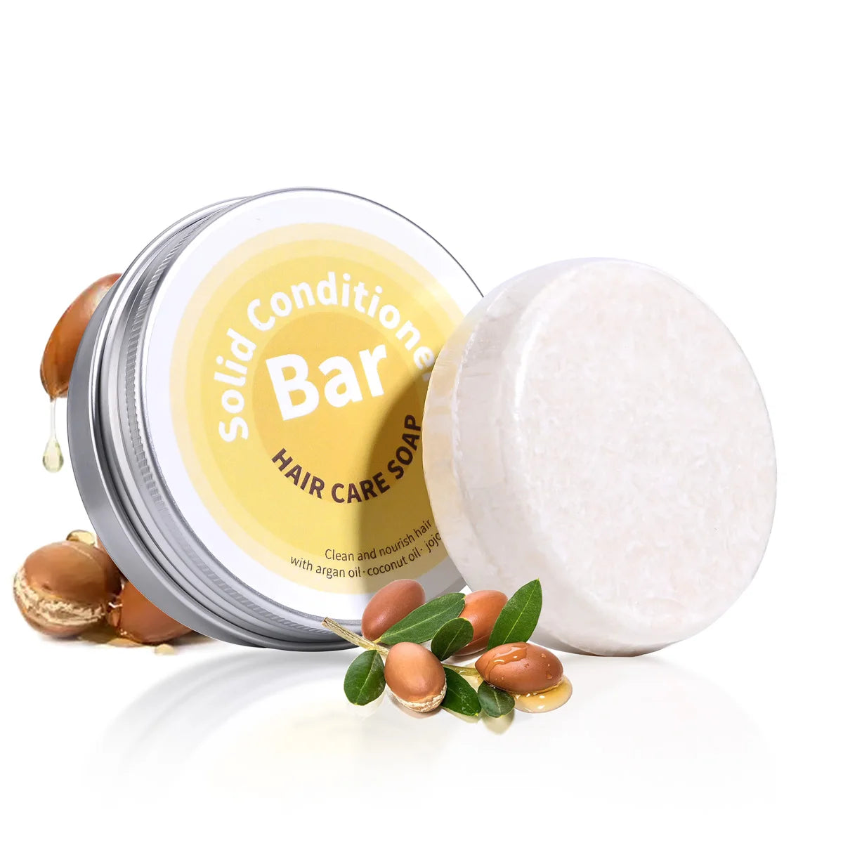 Eleeles Plant Oil Hair Conditioner Soap – Argan, Coconut & Jojoba Oil, Deep Nourishment 60g