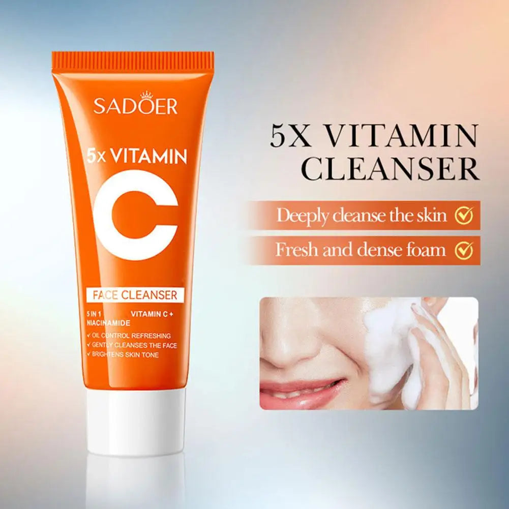 4in1 Skin Care Set Vitamin C Soft Travel Kit Cleanser,Toner,Serum,Face Cream,Moisturizing Firming Skincare Beauty Gift Skin Care