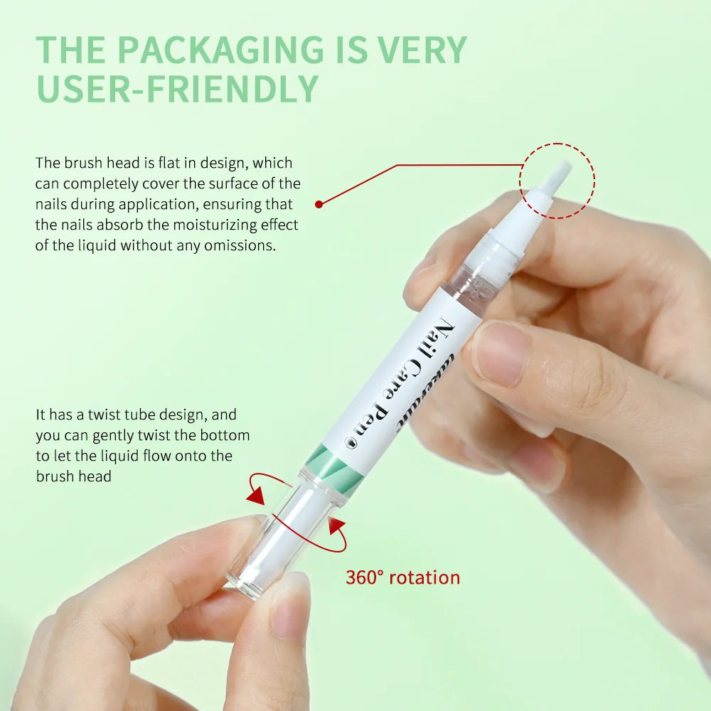 Eleeles Nail Care Pen – Cuticle Oil with Flat Brush, Nourishing & Anti-Fungal 3ml