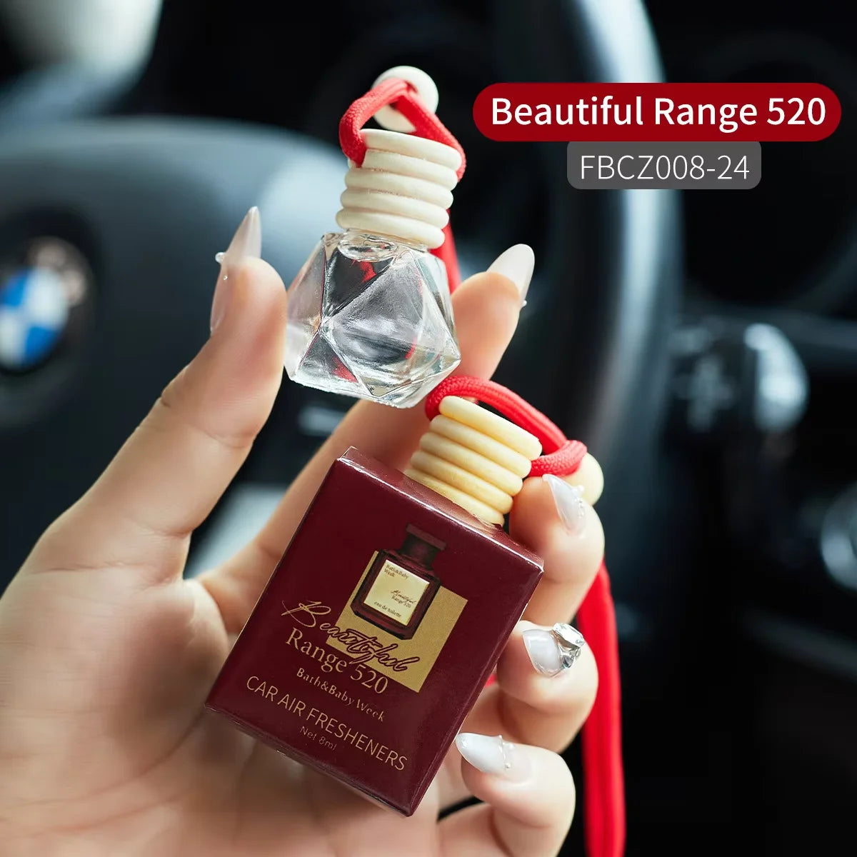 Car Glass Aromatherapy Air Freshener Pendant 8ml