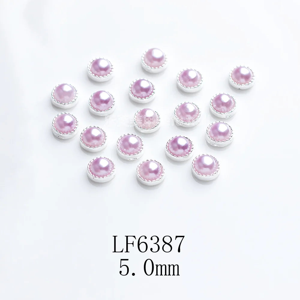 Nail Care Edging Pearl Flat Bottom Semicircle Alloy DIY Nail Paste Nail Care Accessories