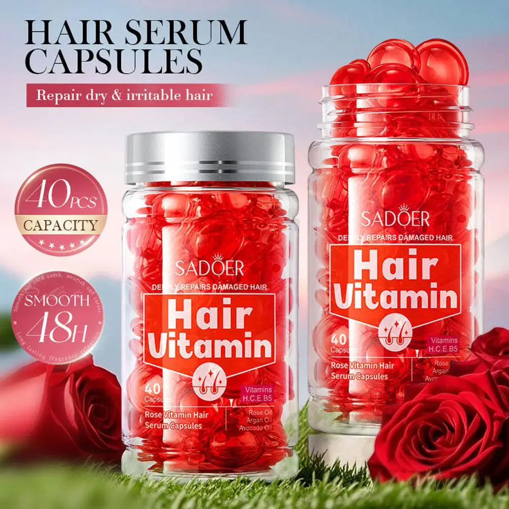Eleeles Bee-Infused Hair Care Essence Capsules – Repair, Smooth & Nourish with Vitamins A, E, H & B5