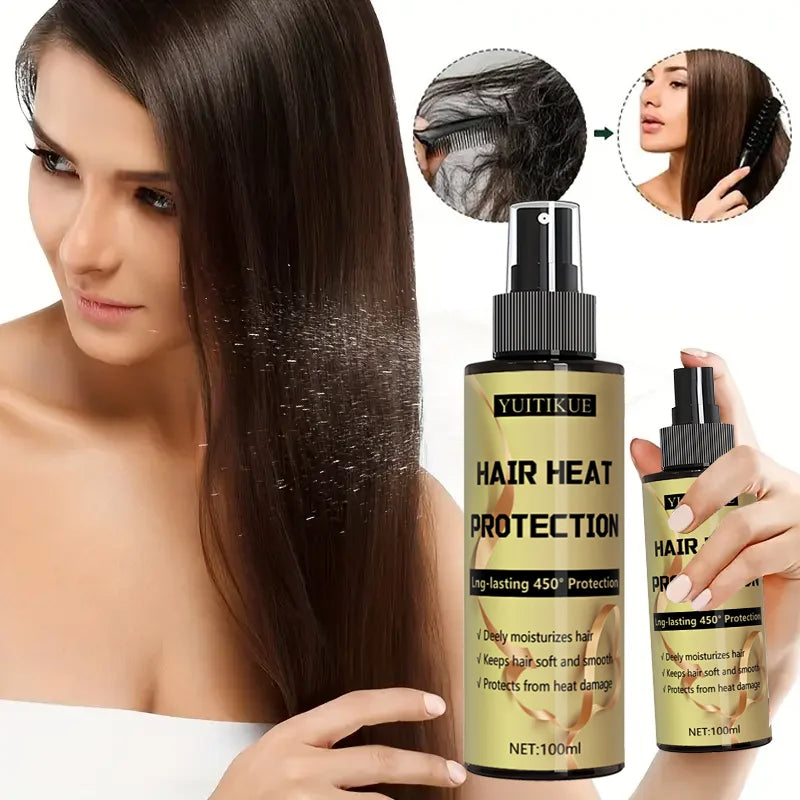 Eleeles Hair Heat Protection Spray – Up to 450°F Protection, Deep Moisture & Smooth, 100ml