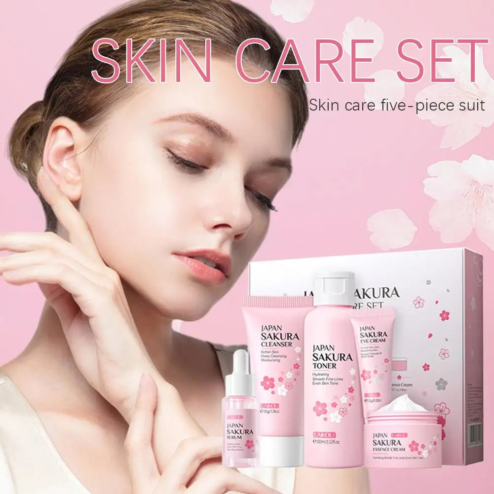 Eleeles Skin Care Set – Face Cream, Serum, Toner, Cleanser & Eye Cream