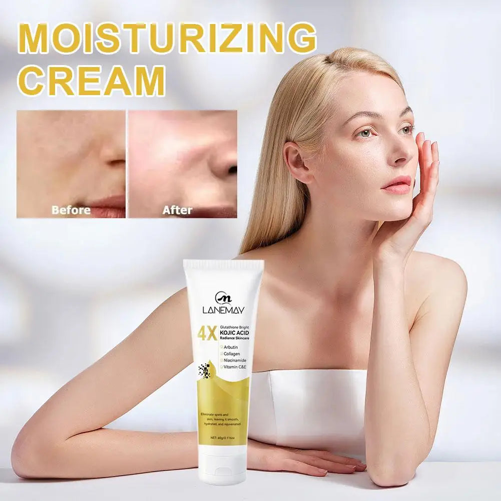 Kojic Acid Face Cream Lotion Glutathione Vitamin C Even Skin Tone Deep Hydrating Nourishing Moisturizer Radiance Skincare