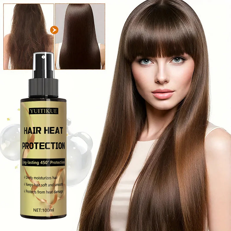 Eleeles Hair Heat Protection Spray – Up to 450°F Protection, Deep Moisture & Smooth, 100ml