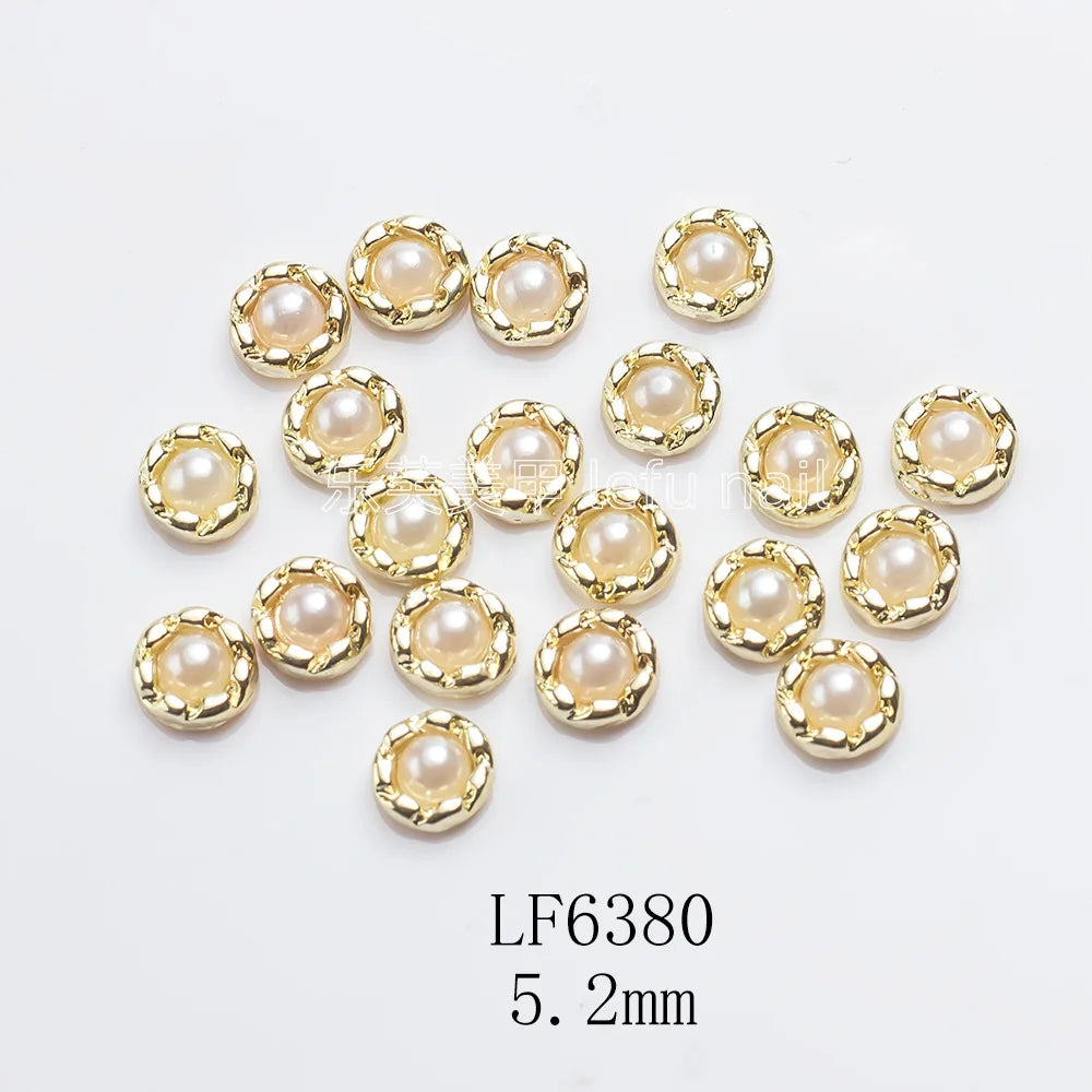 Nail Care Edging Pearl Flat Bottom Semicircle Alloy DIY Nail Paste Nail Care Accessories