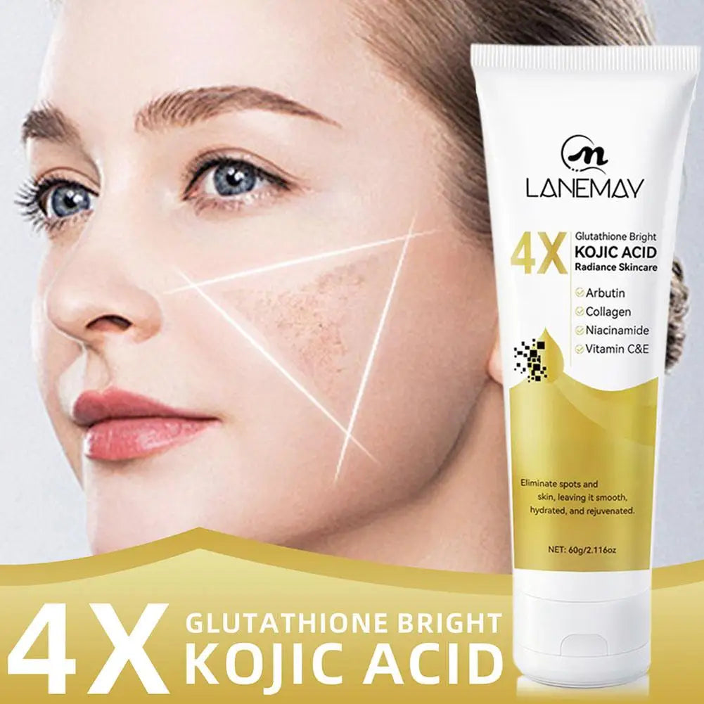 Kojic Acid Face Cream Lotion Glutathione Vitamin C Even Skin Tone Deep Hydrating Nourishing Moisturizer Radiance Skincare