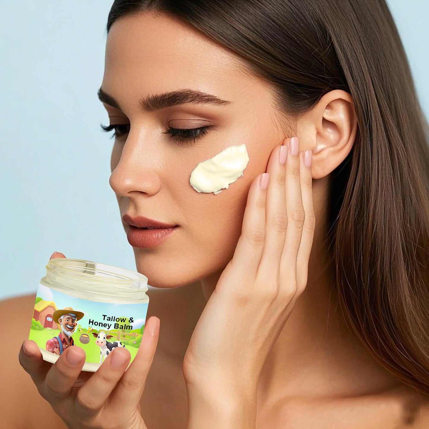 Eleeles Handmade Natural Beef Fat Honey Skincare Cream - 60g Grass-Fed Cow Twill Fabric Cream Pure Moisturizing Fragrance Skincare